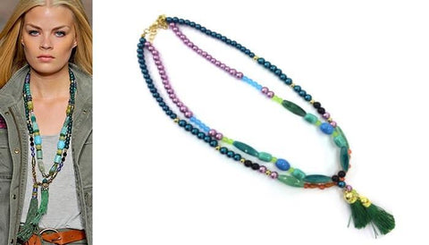 Двойное бисером ожерелье в различных цветах